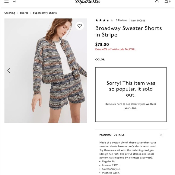 Madewell sweater and shorts set - Picture 2 of 5